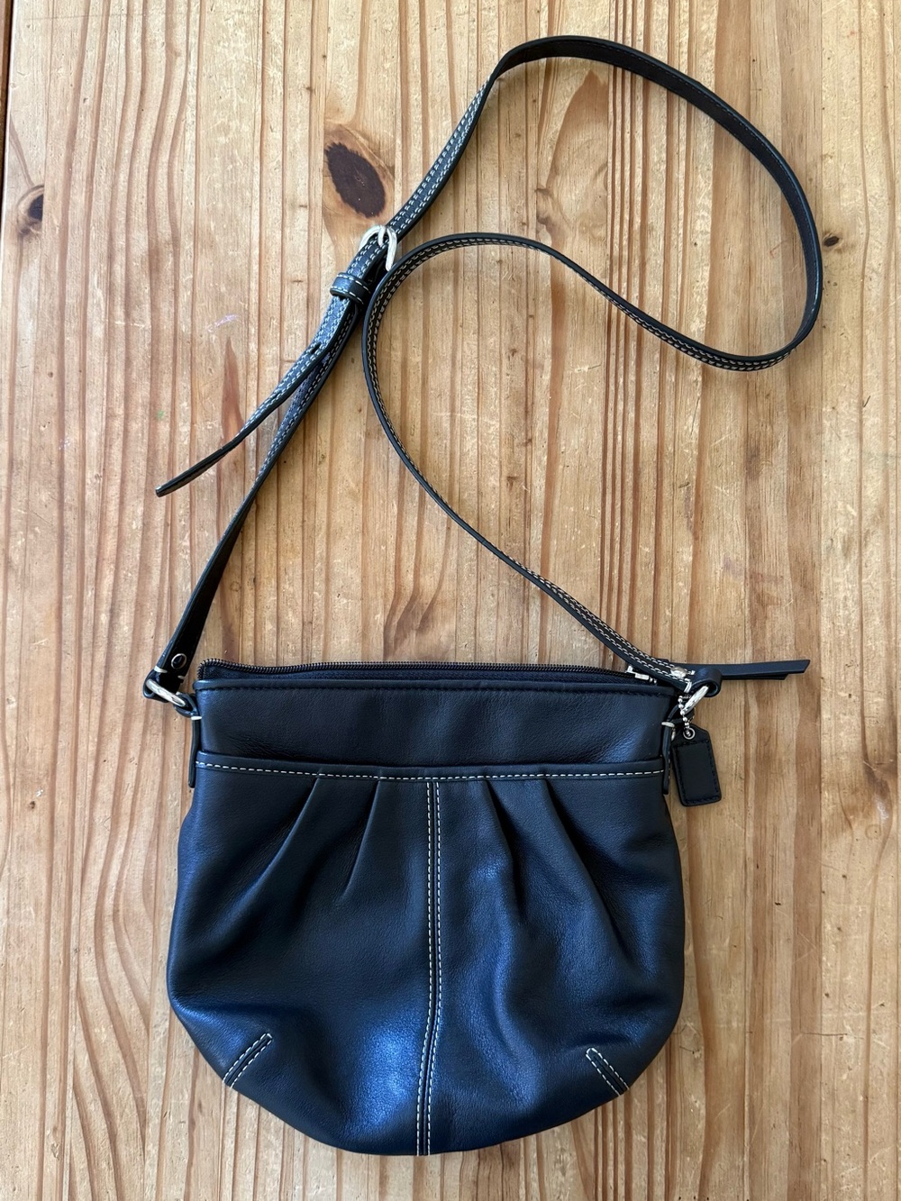 COACH Black Leather Crossbody Purse